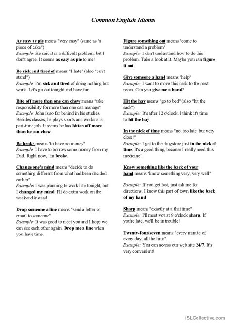 Idioms And Jokes Discussion Starters English Esl Worksheets Pdf And Doc