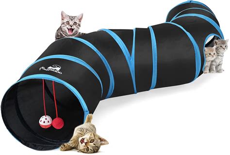 Pawaboo Cat Toys Cat Tunnel Tube S Shaped Tunnels 25x97cm Extensible
