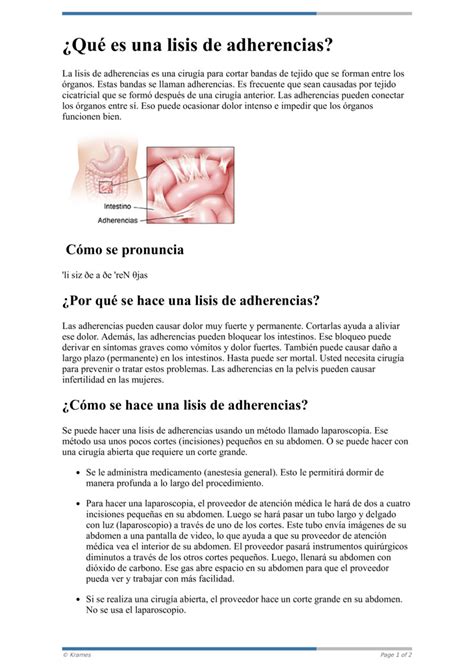 PDF Qué es una lisis de adherencias HealthClips Online