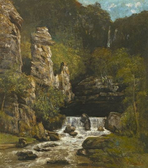 Paisaje Con Una Cascada C 1865 Gustave Courbet