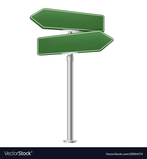 Blank Street Sign Isolated White Background Vector Image