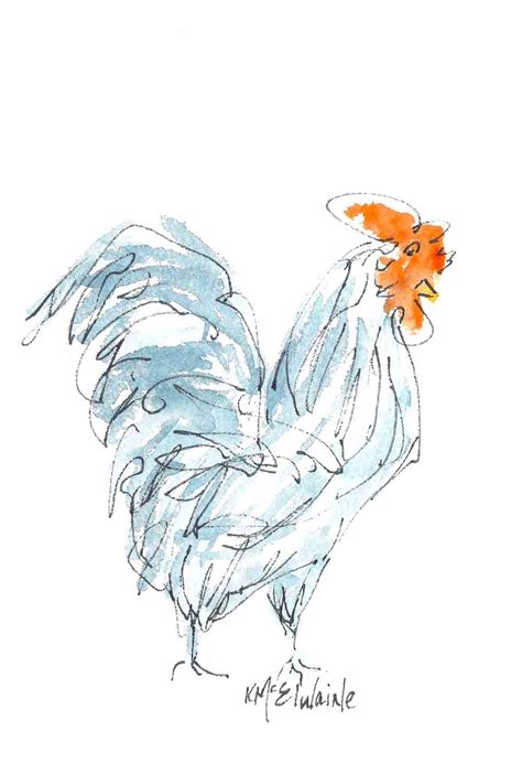 Kathleen Mcelwaine Art Studio 7 X 5 Good Morning Rooster