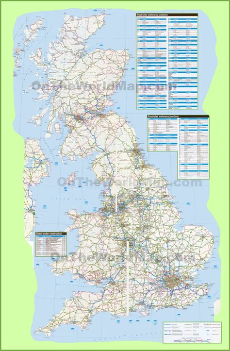 Large Detailed Road Map Of Uk