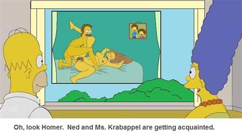Rule 34 Edna Krabappel Female Homer Simpson Human Male Marge Simpson Ned Flanders Nedna Rod
