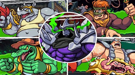 Teenage Mutant Ninja Turtles Shredders Revenge All Bosses Youtube