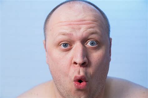 The Bald Man Turned His Lips Away Stock Photo Download Image Now