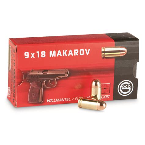 Geco 9x18mm Makarov Fmj 95 Grain 50 Rounds 293841 9x18mm Ammo At