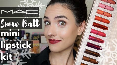 Mac Snow Ball Holiday 2017 Mini Lipstick Kit Lip Swatches Youtube