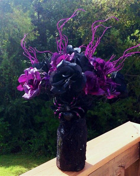 Goth Wedding Item 7 Centerpiece Black Rose Bouquet Etsy In 2020