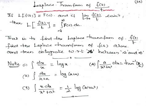 tpgit mathematics laplace transform of f t t