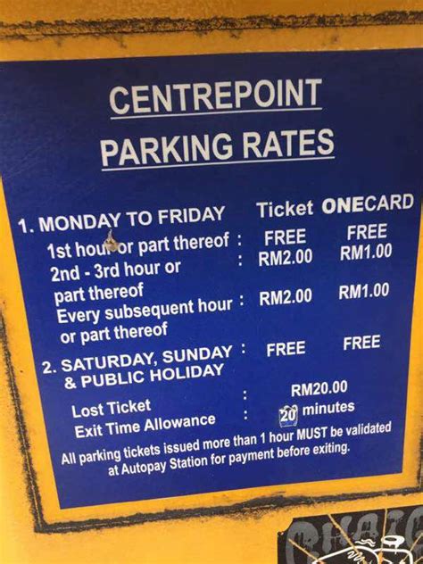 Free kiddie ride for the first three hours daily. Kuala Lumpur Parking: Centrepoint Bandar Utama Parking Rate