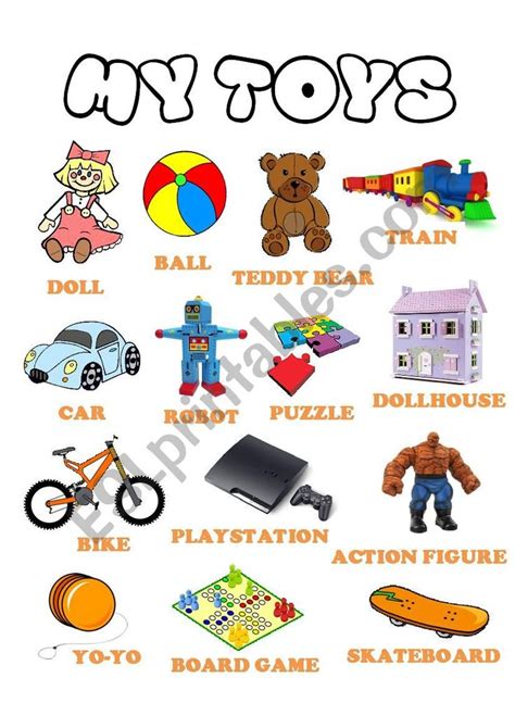 Toys Picture Dictionary Esl Worksheet By Lalyfive In 2021