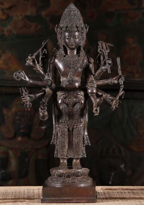 Sold Brass Dattatreya Trimurti Statue 19 105bb22c Hindu Gods
