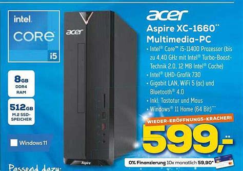 Acer Aspire Xc 1660 Multimedia Pc Angebot Bei Euronics Xxl 1prospektede