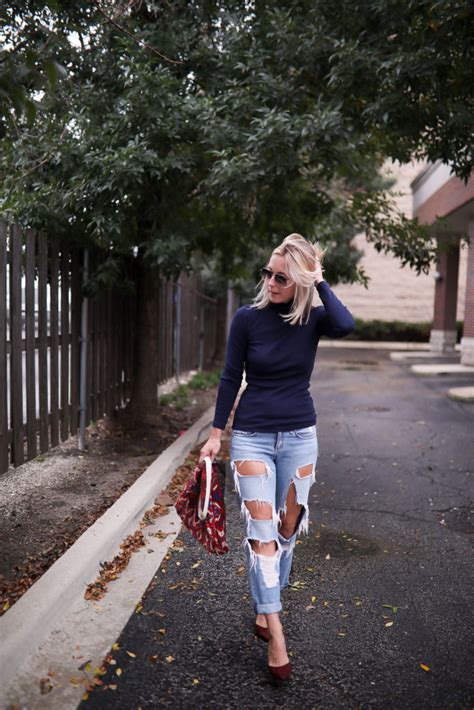 Ripped Jeans Outfit Ideas Never Without Navy Blog