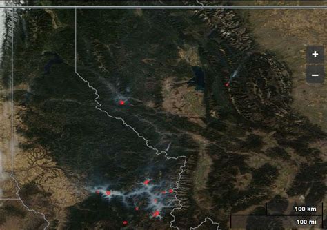 Satellite Photo Of Wildfires In Northern Idaho And Northwest Montana