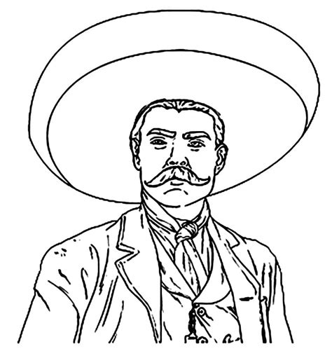 Dibujos De Emiliano Zapata 1 Para Colorear Para Colorear Pintar E