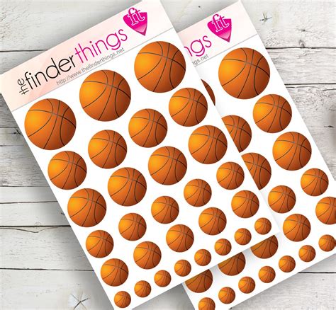 Basketball Game Stickers Scrapbook Planners Precut 2 Etsy