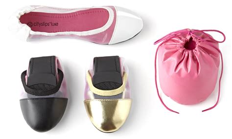 Cityslips Womens Foldable Ballet Flat With Carrying Case Large1112