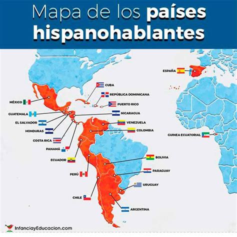 Mapa De Los Pa Ses Hispanohablantes Spanish Speaking Countries Map Infancia Y Educaci N
