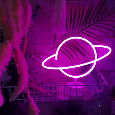 Led Planet Neon Sign Custom Led Neon Sign Planet Neon Table Etsy