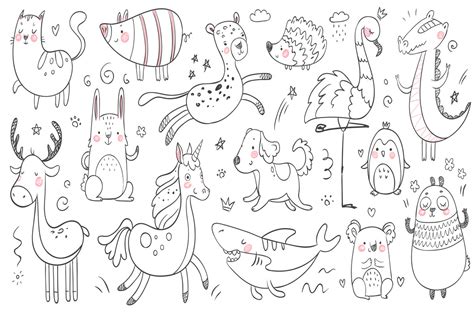 Doodle Animals Graphic By Tartilastock · Creative Fabrica