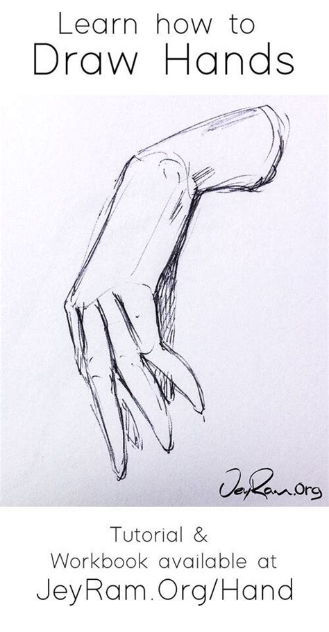 A Drawing Of A Hand With The Words Learn How To Draw Hands