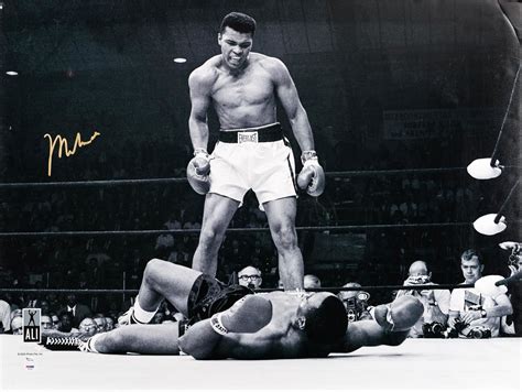 Muhammad Ali Standing Over Joe Frazier Ii Black And White Print