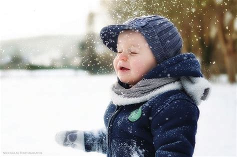 First Snow By Nicolas Baby In Snow Baby Pictures Winter Pictures