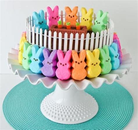 Easter Peep Cake Recipe With Colorful Bunnies