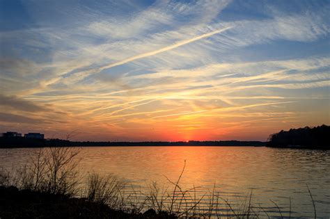 077365 Sunset At Lake Crabtree