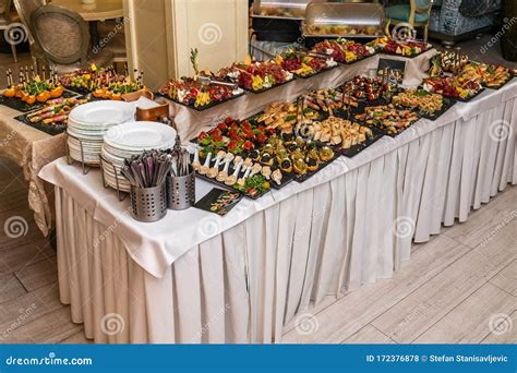 Catering Buffet Table Stock Photo Image Of Decoration 172376878