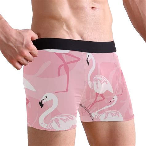 Amolily Flamingo Pink Men S Underwear Boxer Briefs Comfortable Soft