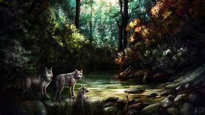 Forest Wolf Fantasy Even Think Don Wallpapers