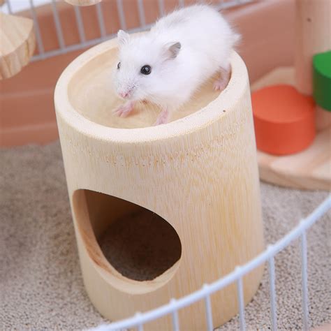 Mybeauty Holes Small Pet Hamster Bamboo House Nest Hanging Cage Cabin Playground Toy Walmart Com