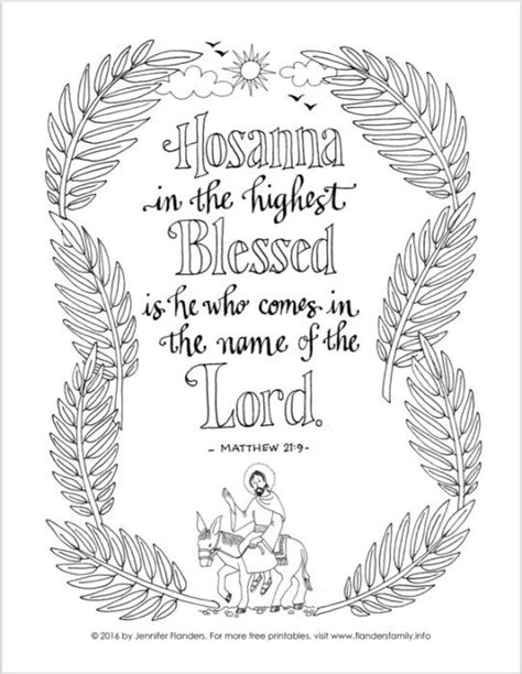 Hosanna in the Highest! | Easter sunday school, Palm sunday crafts, Bible verse coloring