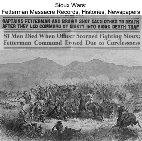 Sioux Wars Fetterman Massacre Records Histories New