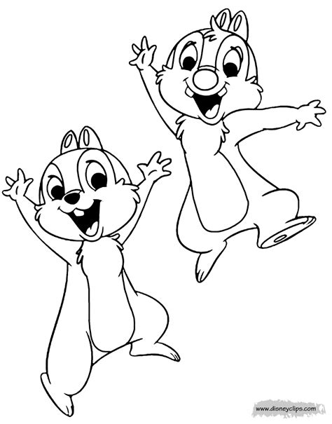 Our free coloring pages for adults and kids, range from star wars to mickey mouse. Chip and Dale Coloring Pages (2) | Disneyclips.com