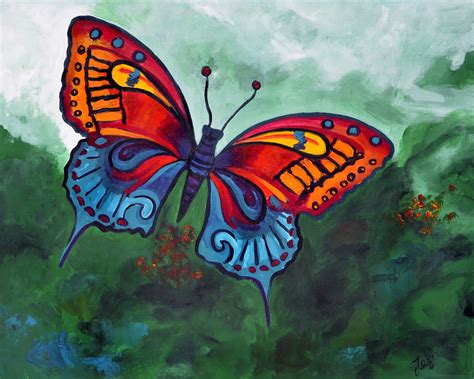 Butterfly Paintings Acrylic Acrylic Butterfly Visual Art