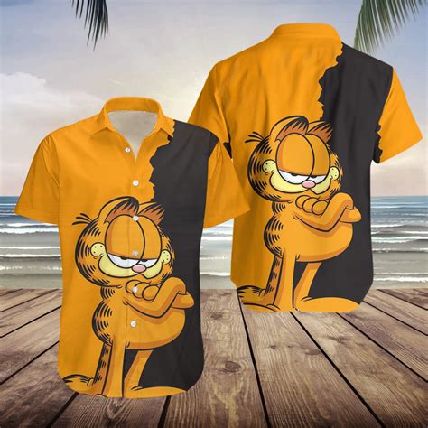 Vintage Garfield Hawaiian Shirt Garfield Cat Hawaiian Shirt Etsy