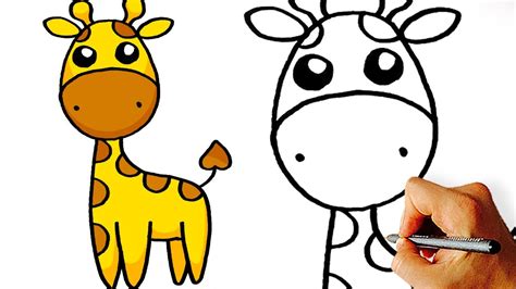 Place a cd or other template and trace outside and inside. Very Easy! How to Draw Cute Cartoon Giraffe. Art for Kids ...