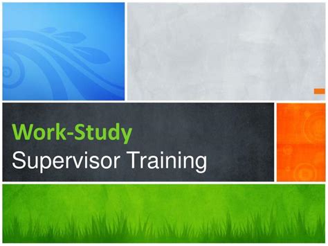 Ppt Work Study Supervisor Training Powerpoint Presentation Free