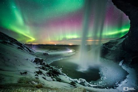 Northern Lights In Iceland From Behind Seljalandsfoss Waterfall Pics