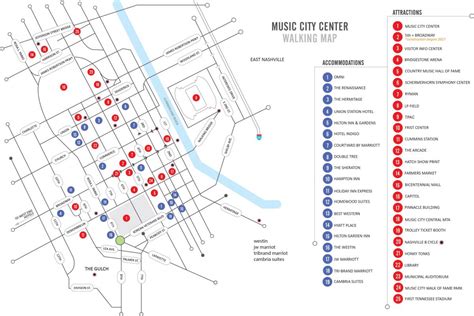 Nashville Tourist Attractions Map Printable Map Of Nashville Printable