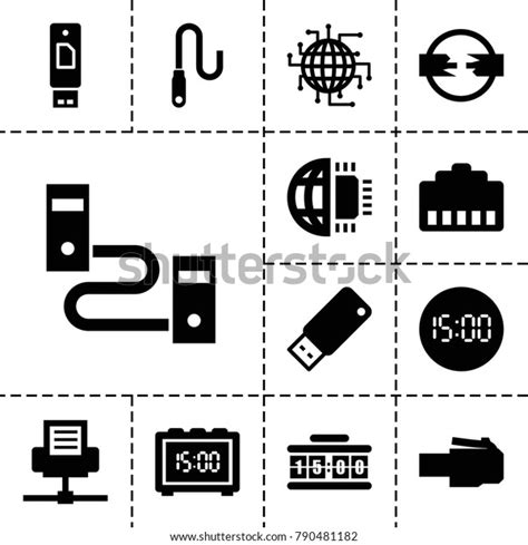 Usb Icons Set 13 Editable Filled Stock Vector Royalty Free 790481182
