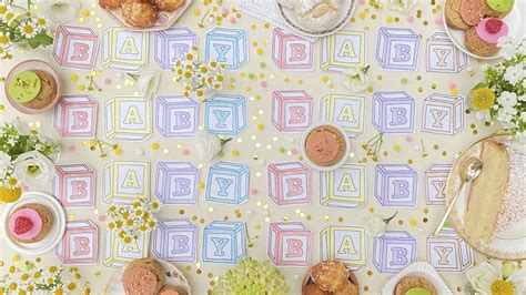 I love planning baby showers. Virtual Baby Shower Zoom Backdrop | Darcy Miller Designs