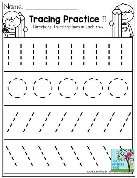 Tracing Worksheet For Kindergarten