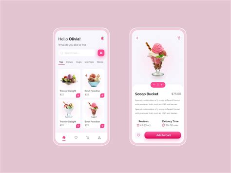 Ice Cream Mobile App Ui Search By Muzli