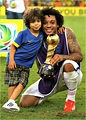 lamessia: Marcelo Vieira with his son Enzo at the 2013 FIFA ...