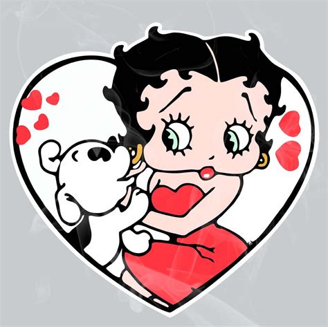 Betty Boop And Pudgy Love Vinyl Sticker Static Cling Or Etsy